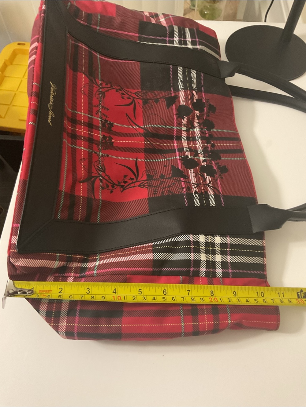 Victoria's Secret Red and Black Checkered Tote - Picture 8 of 10